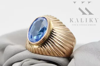 Vintage akwamarin prsten Originální vinobraní 14k produkt s růžovým zlatem VRC127R